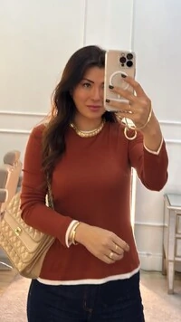 Blusa Mangas Longas Miriam Detalhe Vivo Bicolor