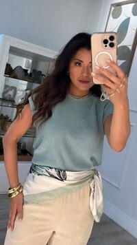 Blusa Tricot Muscle Kayla Nervuras Na Diagonal Nos Ombros