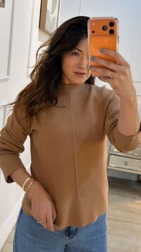 Blusa Tricot Nervura Trançada Frontal Zoe Detalhes Canelados