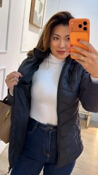 Casaco Nylon Alongado Letícia Capuz Removível