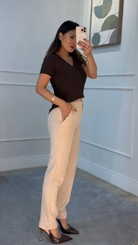 Blusa Malha Canelada Bella Decote V Canelado