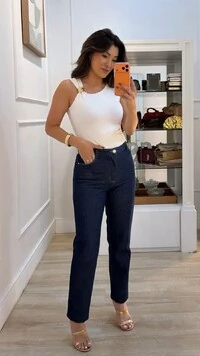 Blusa Com Bojo Canelada Heloize Detalhe Fivela Dourada Na Alça