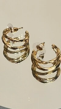 Brinco Argola Fina Tripla Lisa