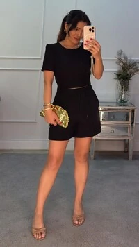 Shorts Alfaiataria Pandora Lapela Com Mini Botões Forrados