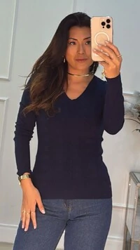 Sueter Tricot Catarina Texturizado Decote V