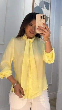 Camisa Laura Gola Com Amarração