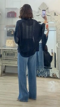 Kimono Tricot Vazado Fabi Mangas 3/4