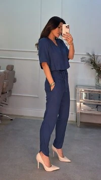 Calça Pantalona Meire Cinto Faixa Fixo Assimétrico