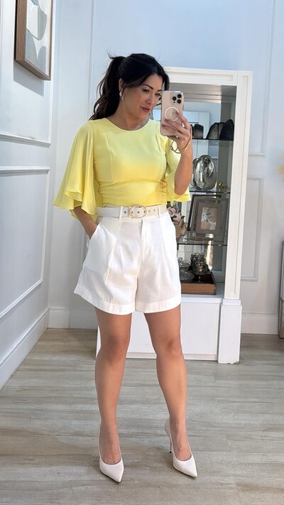 Foto Cropped Alfaiataria Graziela Mangas Echarpe