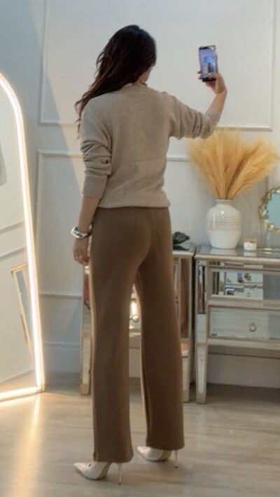 FotoCalça Pantalona Moletinho Paola Com Bolsos Faca