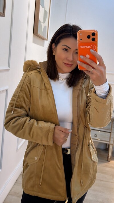 Foto Parka Casaco Dupla Face Eduarda Capuz Removível Com Pelinho