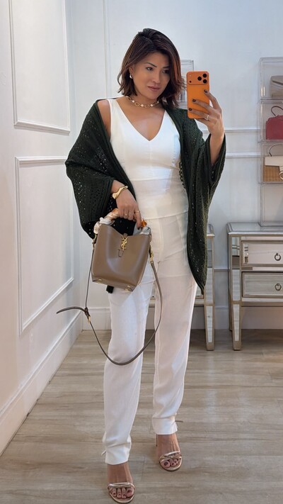 Foto Kimono Tricot Vazado Fabi Mangas 3/4