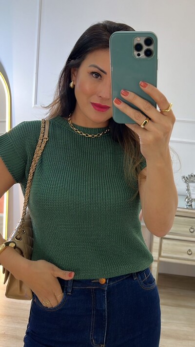 FotoBlusa Ampla Tricot Julie Gola Canoa