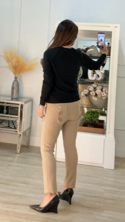 FotoBlusa Tricot Halley Frontal Com Trançado Duplo E Zigue Zague