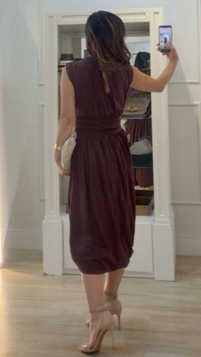 FotoVestido Midi Balonê Paty Detalhe Drapeado