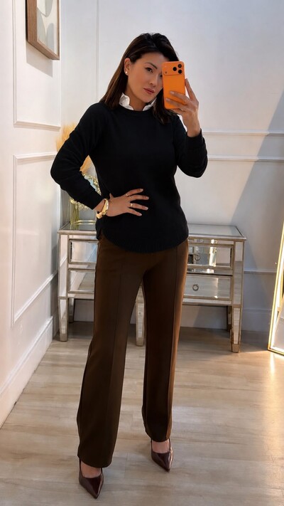 Foto Blusa Tricot Nervuras Em Zigue-Zague Noelle Barrado Arredondado