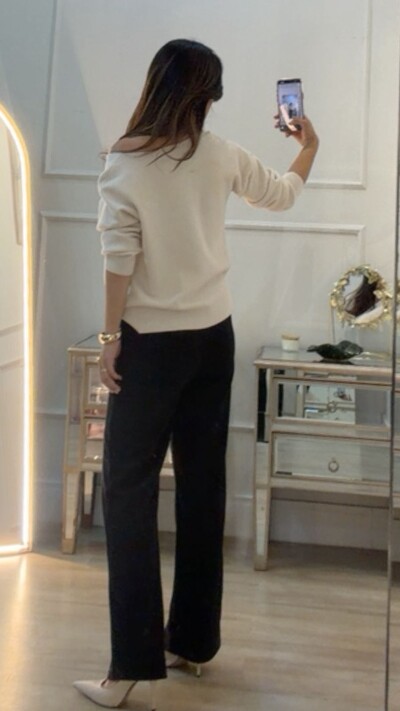 FotoCalça Pantalona Texturizada Vilma Com Amarração Em Cordão