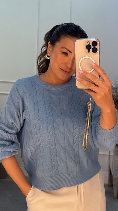 FotoBlusa Tricot Sueli Com Maxi Trançados