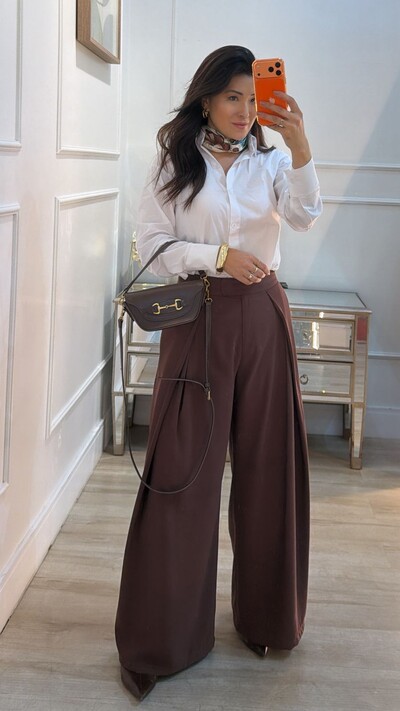 Foto Maxi Camisa Talita Com Pregas Nos Punhos