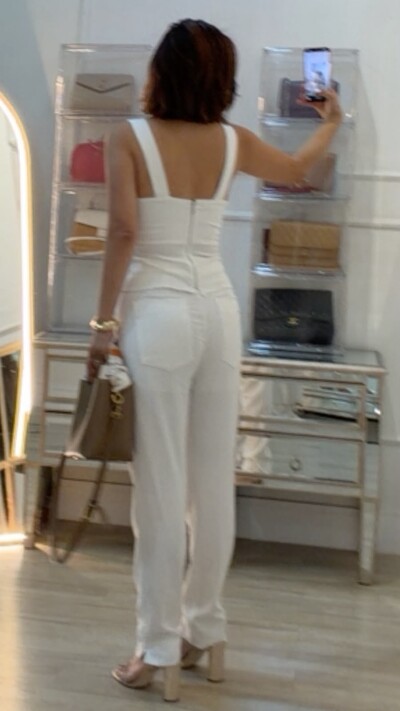 Foto Calça Viscose Com Linho Mariana Botão Forrado