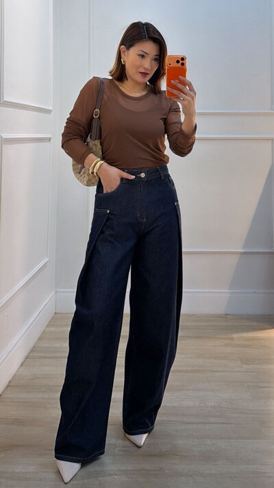Foto Blusa De Tule Maysa Mangas Longas