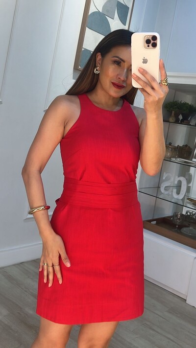 FotoVestido Curto Nick Cinto Faixa Largo Com Pregas