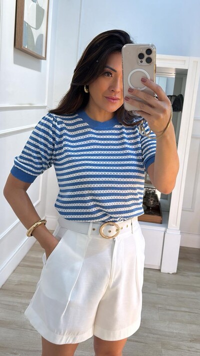 FotoBlusa Tricot Listrada Com Entremeios Bonnie