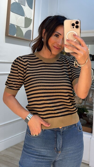 FotoBlusa Tricot Listrada Com Entremeios Bonnie