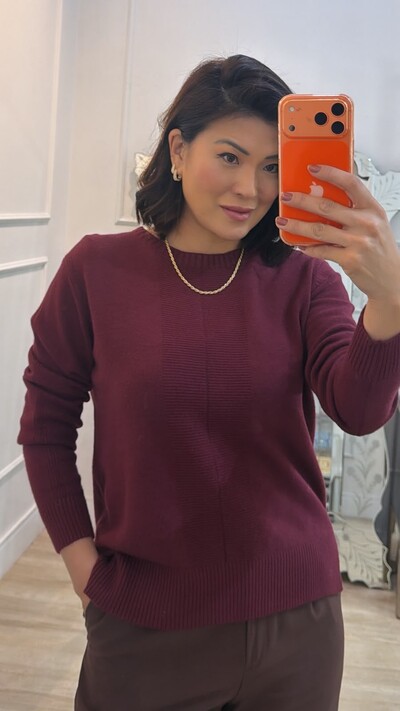 Foto Blusa Tricot Alice Detalhe Faixa Com Nervura Canelada Frontal