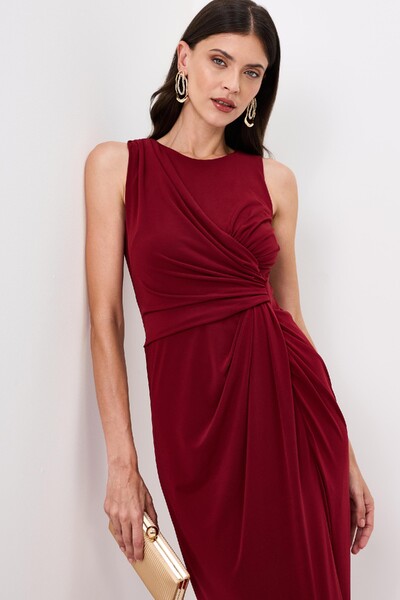 Foto Vestido Longo Melory Detalhe Frontal Drapeado Transpassado