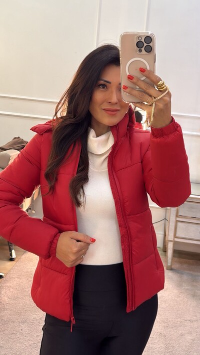 FotoCasaco Nylon Puffer Capuz Removível Tereza Elástico Nos Punhos