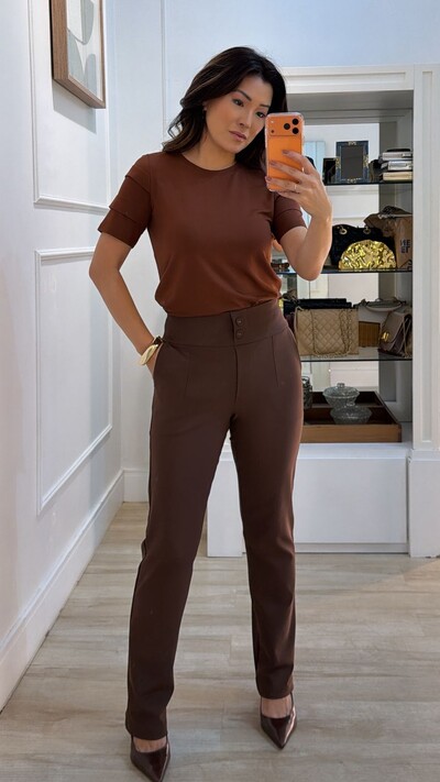 Foto Blusa De Malha Noemi Mangas 3/4 Com Recortes