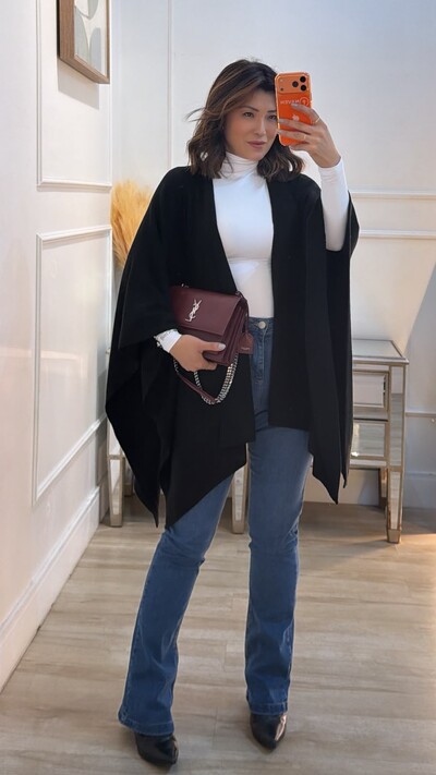 Foto Poncho Tricot Raika Transpasse Frontal