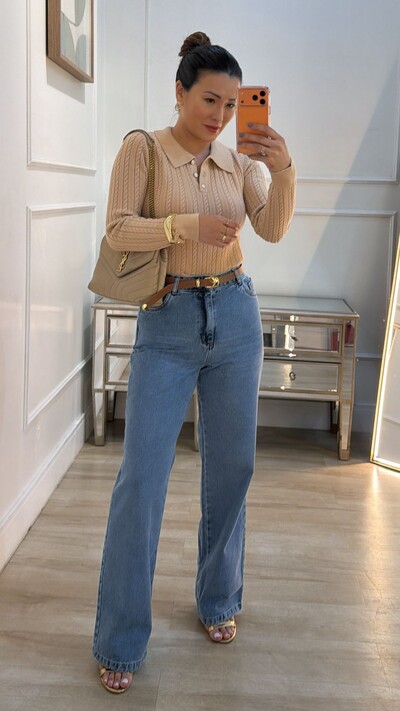 Foto Blusa Tricot Gola Polo Agatha Botões Resinados Na Gola