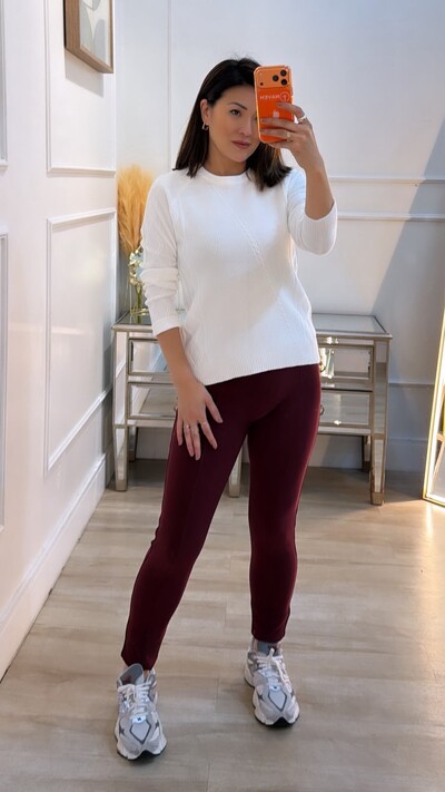 Foto Blusa Tricot Texturas Em Losango Mirella Trançado Diagonal