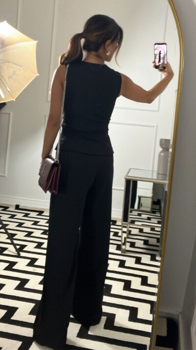 FotoColete Transpassado Com Zíper Prata Billie Katherine Fenda Frontal