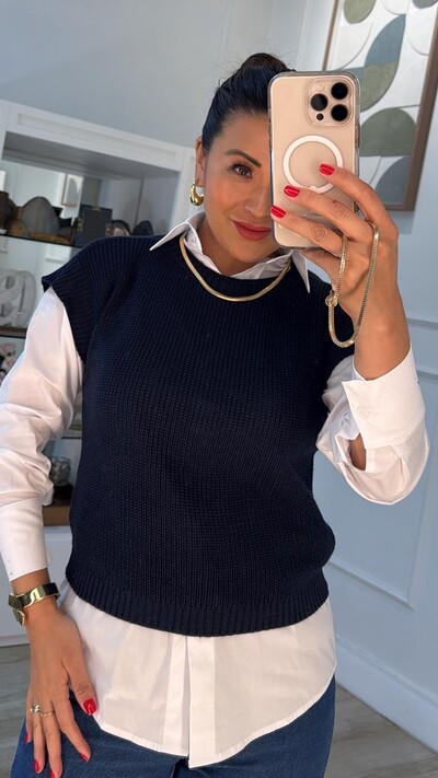 FotoBlusa Ampla Tricot Julie Gola Canoa