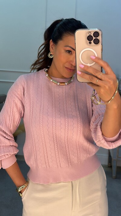 FotoBlusa Tricot Lulu Trançados Com Entremeios
