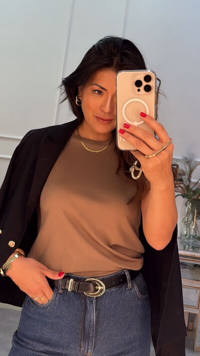 FotoBlazer Alfaiataria Shirley Botão Com Detalhe Zigue Zague