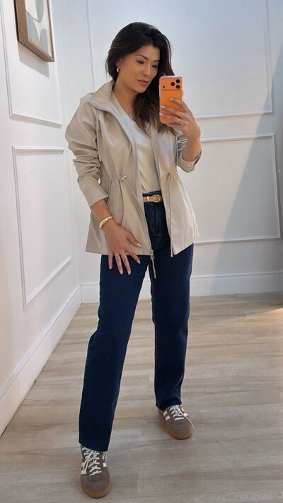 Foto Parka Casaco Aveludado Marie Capuz Removível