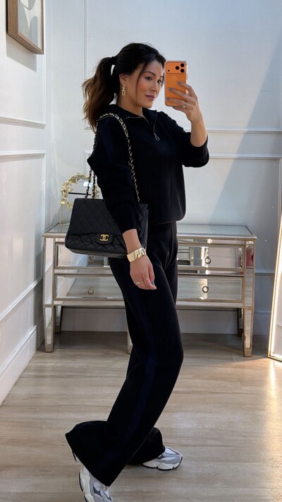 FotoCalça Pantalona Tricot Carol Faixa Lateral