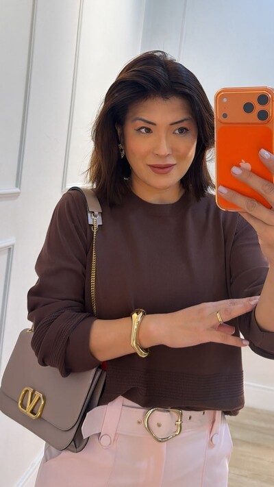 Foto Blusa Ampla Tricot Brenda Com Entremeios