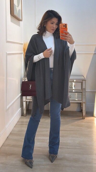 Foto Poncho Tricot Raika Transpasse Frontal