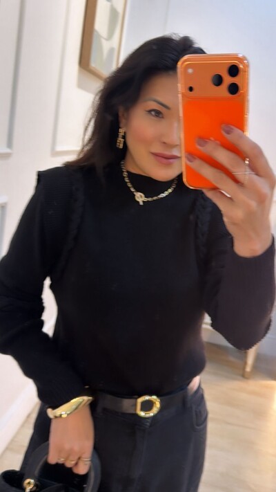 Foto Blusa Cacharrel Tricot Canelada Lulu Com Tranças Nos Ombros