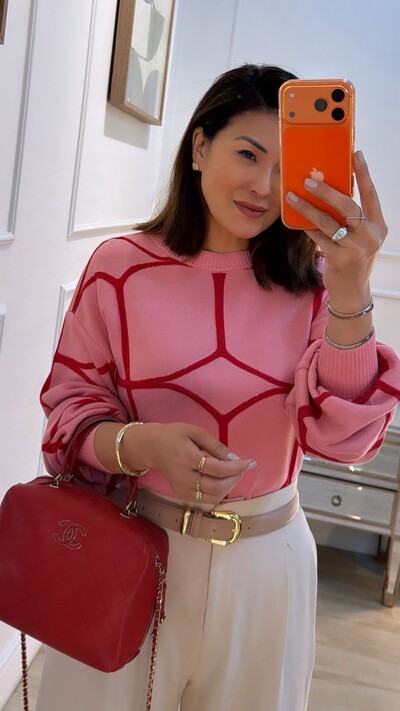 FotoBlusa Tricot Bicolor Flavia Com Nervuras Em Relevo