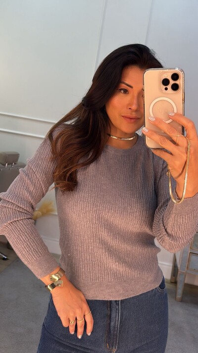FotoBlusa Tricot Yandra Neruras Ovais Frontais E Nas Mangas