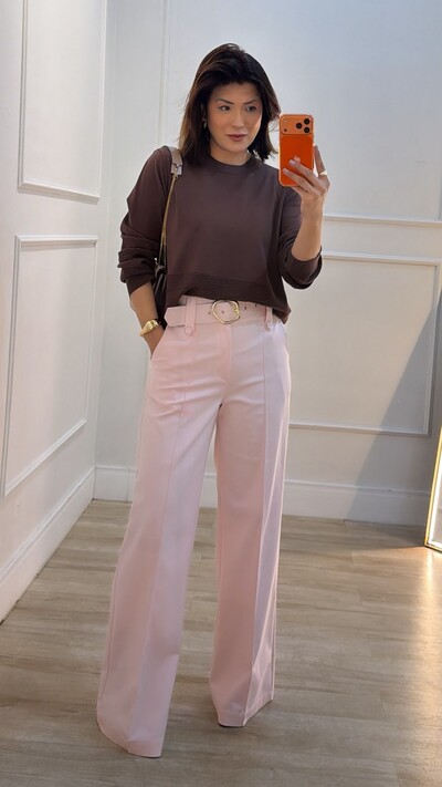 Foto Blusa Ampla Tricot Brenda Com Entremeios