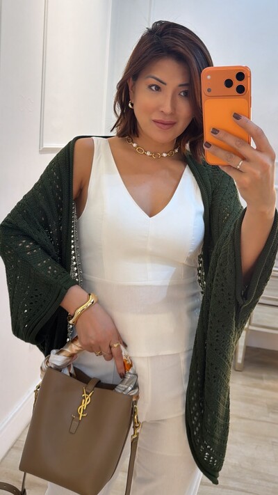 Foto Kimono Tricot Vazado Fabi Mangas 3/4
