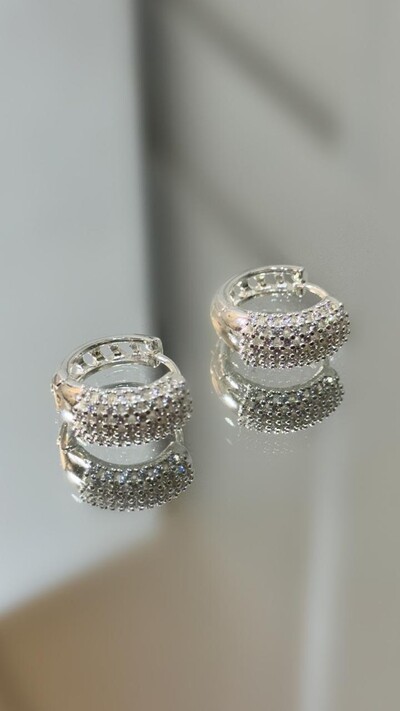 Foto Argola Pequena Cravejada Em Strass