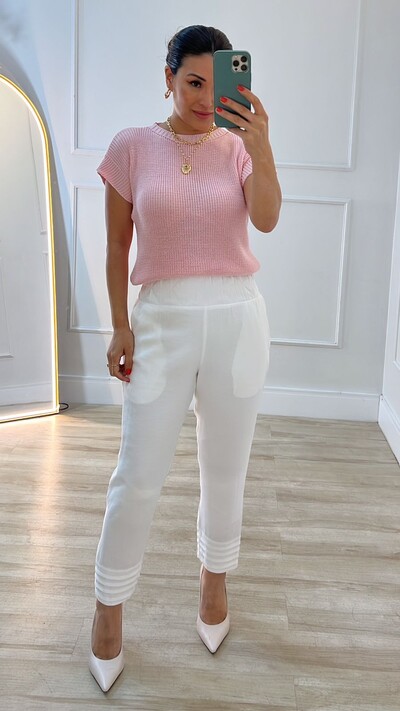 Foto Blusa Ampla Tricot Julie Gola Canoa